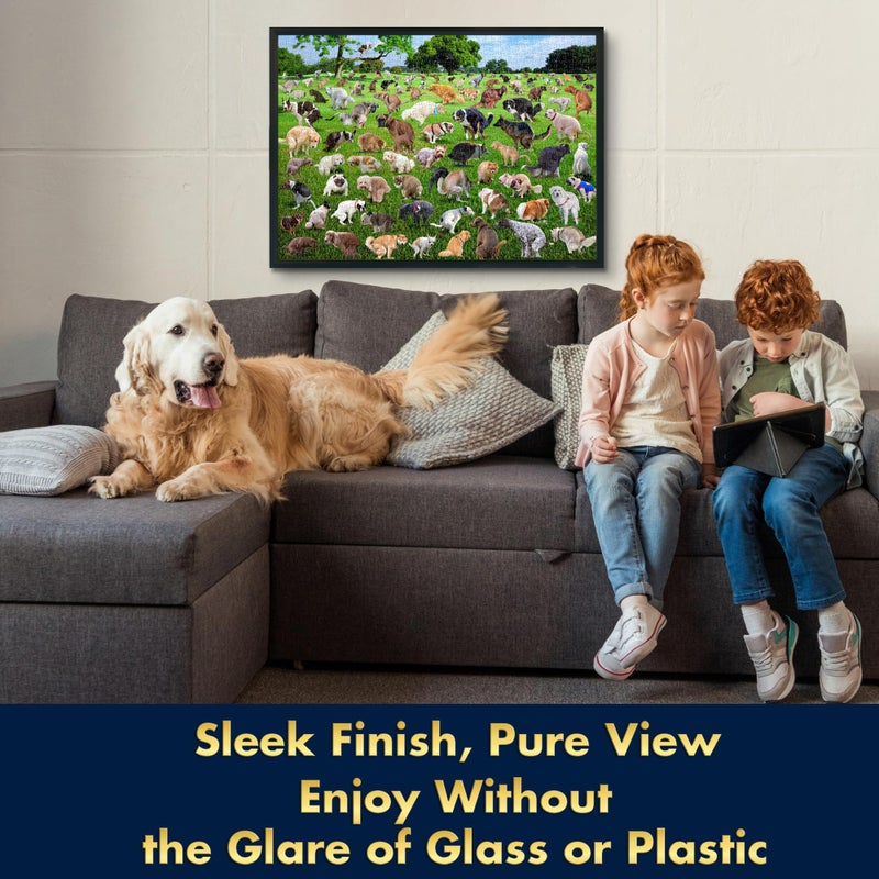 Funwares 20x27 Puzzle Frame â€“ No Glass or Plastic Cover â€“ Easy Click Assembly, Lightweight & Glare-Free Display for 1000 Piece Puzzles â€“ Hang Vertical or Horizontal, Includes Puzzle Sheets! - Image 5