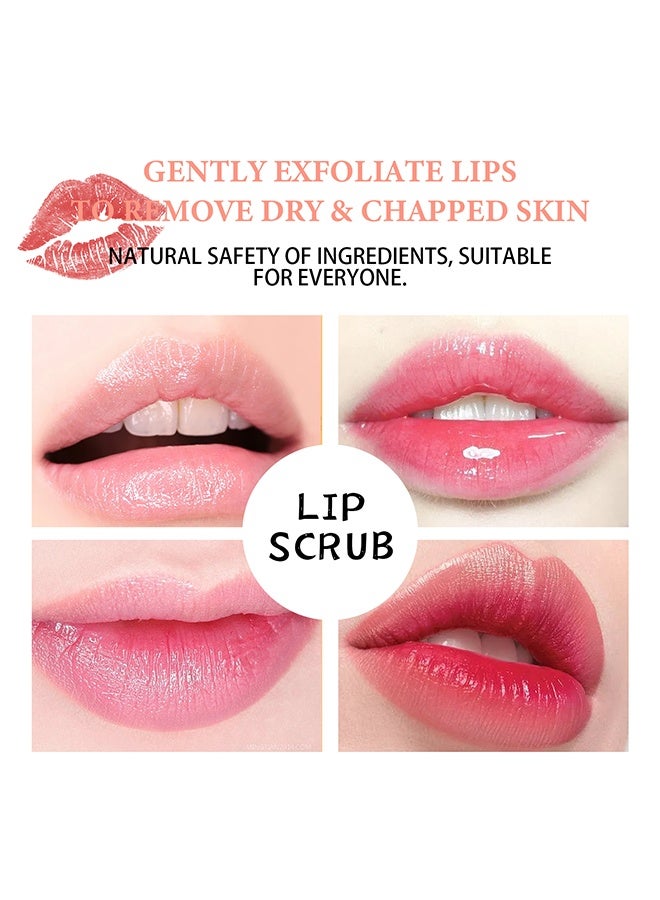 EELHOE Peach Lip Scrub - Lip Scrubs Exfoliator And Moisturizer With Lip Brush - Natural Gentle Lip Treatment - Peach Sugar Lip Scrub For Dry - Cracked And Dark Lips 30G - Image 4