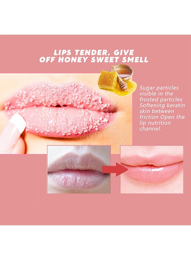 EELHOE Peach Lip Scrub - Lip Scrubs Exfoliator And Moisturizer With Lip Brush - Natural Gentle Lip Treatment - Peach Sugar Lip Scrub For Dry - Cracked And Dark Lips 30G - Image 3