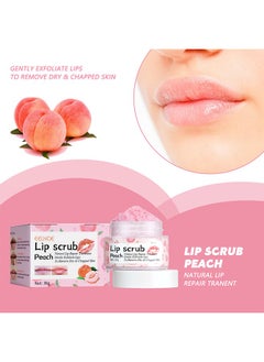 EELHOE Peach Lip Scrub - Lip Scrubs Exfoliator And Moisturizer With Lip Brush - Natural Gentle Lip Treatment - Peach Sugar Lip Scrub For Dry - Cracked And Dark Lips 30G  - Image 2