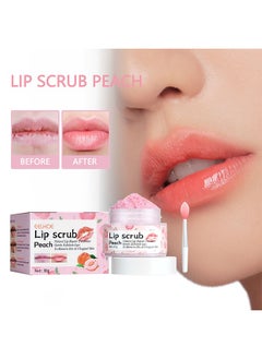 EELHOE Peach Lip Scrub - Lip Scrubs Exfoliator And Moisturizer With Lip Brush - Natural Gentle Lip Treatment - Peach Sugar Lip Scrub For Dry - Cracked And Dark Lips 30G  - Image 1