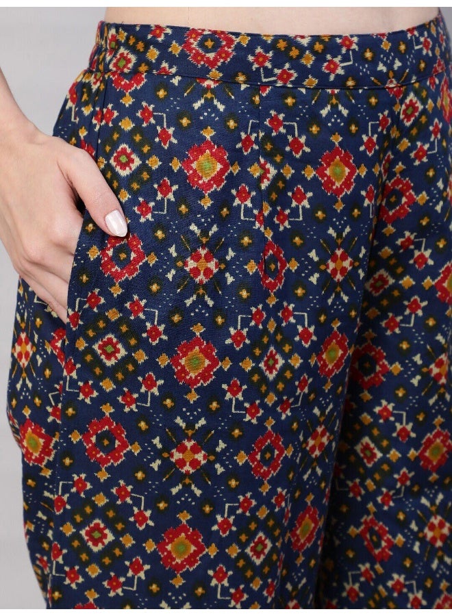 AKS Red Patola Print Kurta Pant With Dupatta  - Image 3