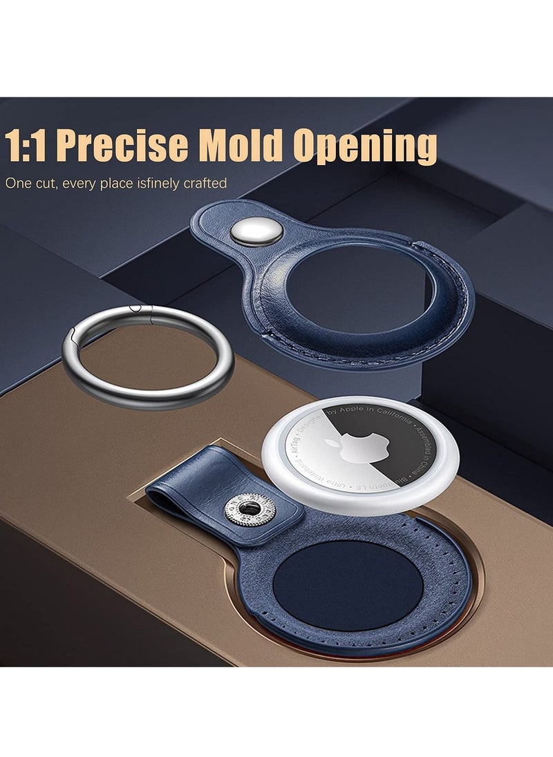 erorex - 4 Pack Anti Lost Leather Case for AirTag Protective Case Cover with Keychain Ring Designed Safety Apple Airtag Tracking Locator Anti Lost Tracker Finder Protector（Multiple Colours ） - Image 1