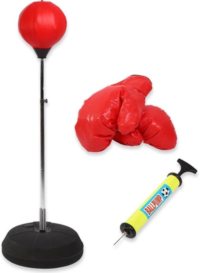 klarako Boxing Punch Bag Ball Adult Reflex Speed Exercise Training Adjustable Height Stand with Gloves, Release Stress Lose Weight  - Image 1