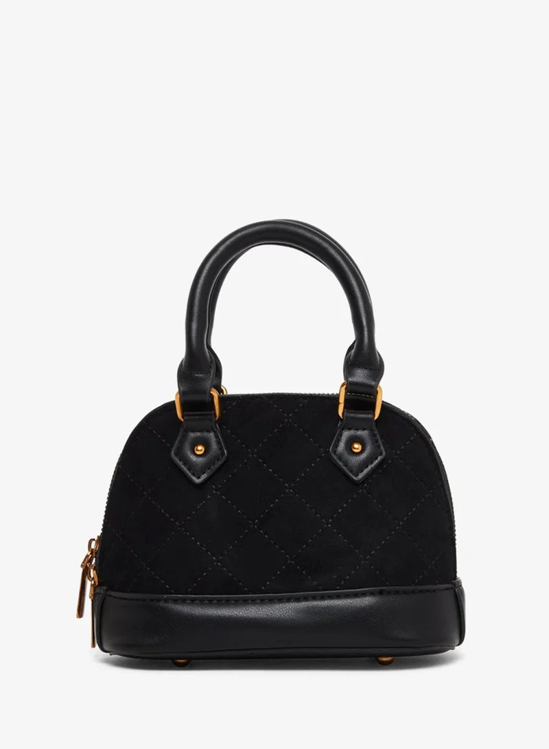 Styli Black Quilted Dome Handbag