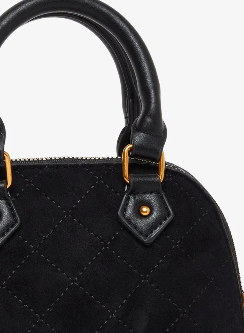 Styli Black Quilted Dome Handbag