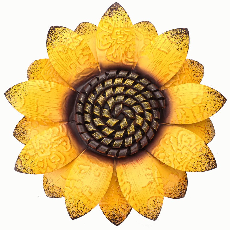 EASICUTI EASICUTI Sunflower Metal Flowers Wall Decor Metal Wall Art Decorations Hanging for Indoor Outdoor Home Bathroom Kitchen Dining Room Bedroom Living Room Or Wall Sculptures 12 Inch 
