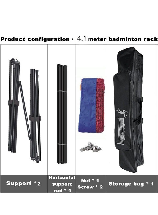 Portable Badminton Tennis Net Set Equipment,Tennis Net with Height Adjustable Stand and Carry Bag, Easy to Assemble Nets for Kids & Adults Tennis, Pickleball, Badminton or Volleyball(4.1m) - Image 5