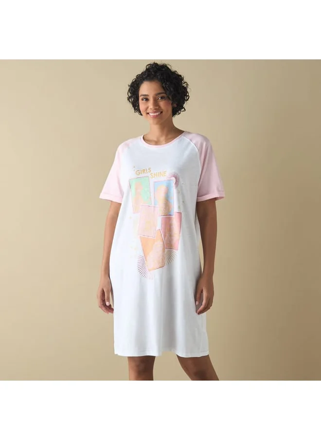 FAV Disney Princess Print Sleepshirt with Short Sleeves