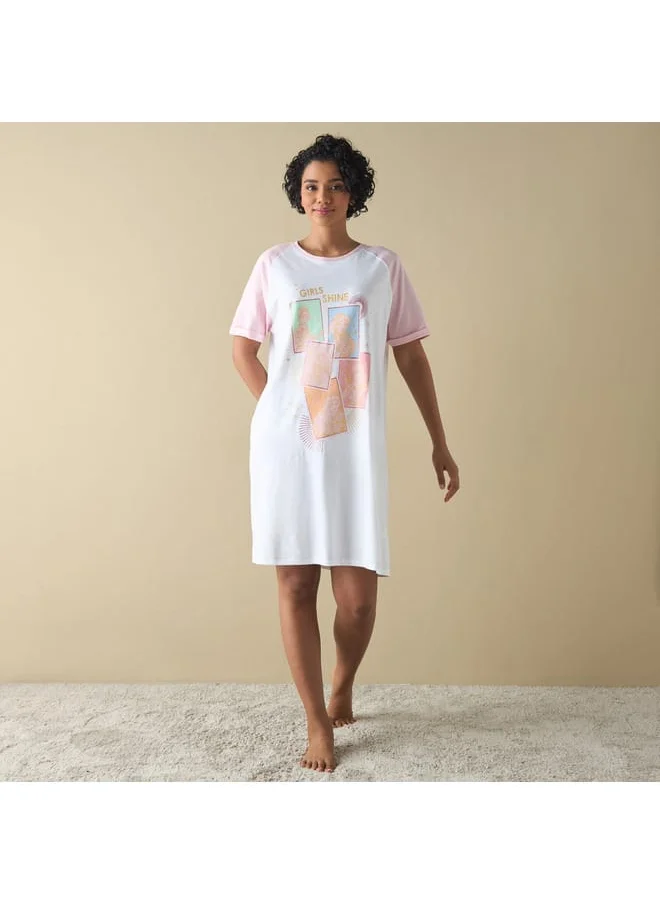 FAV Disney Princess Print Sleepshirt with Short Sleeves
