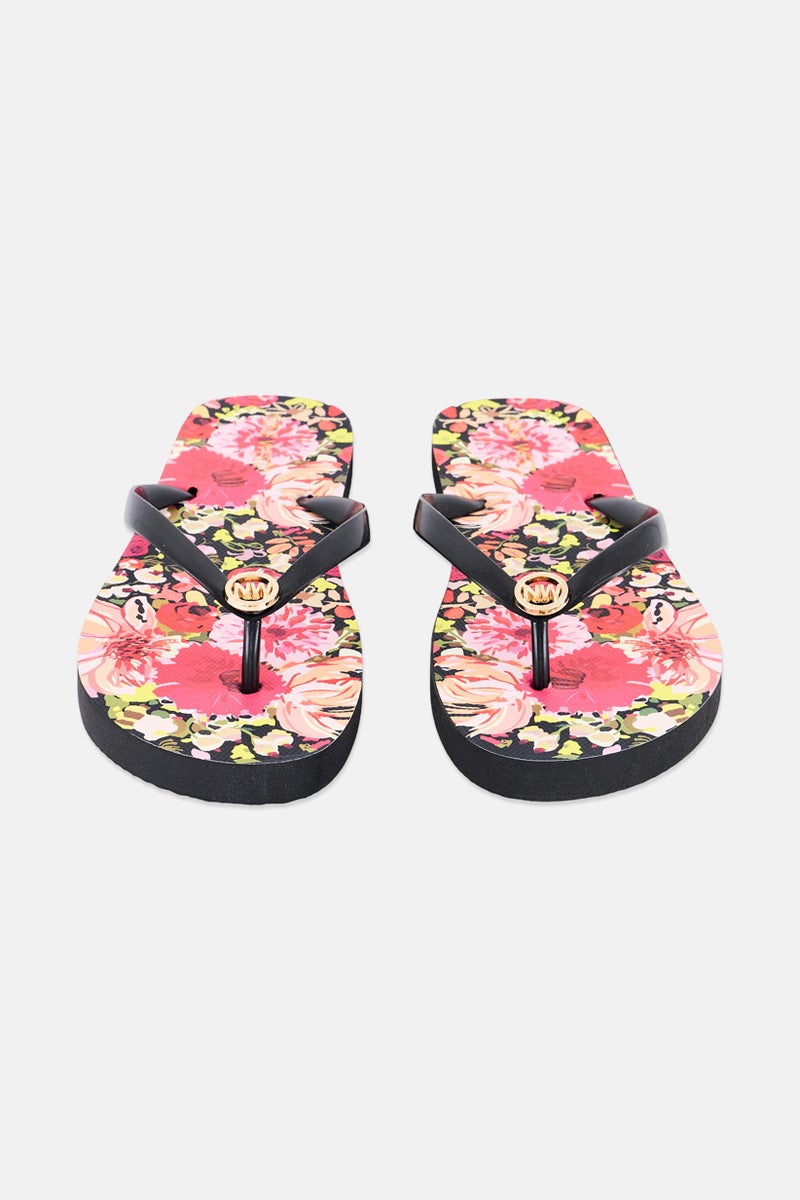 NINE WEST Women Logo Charm Slip On Slippers, Black  - Image 4