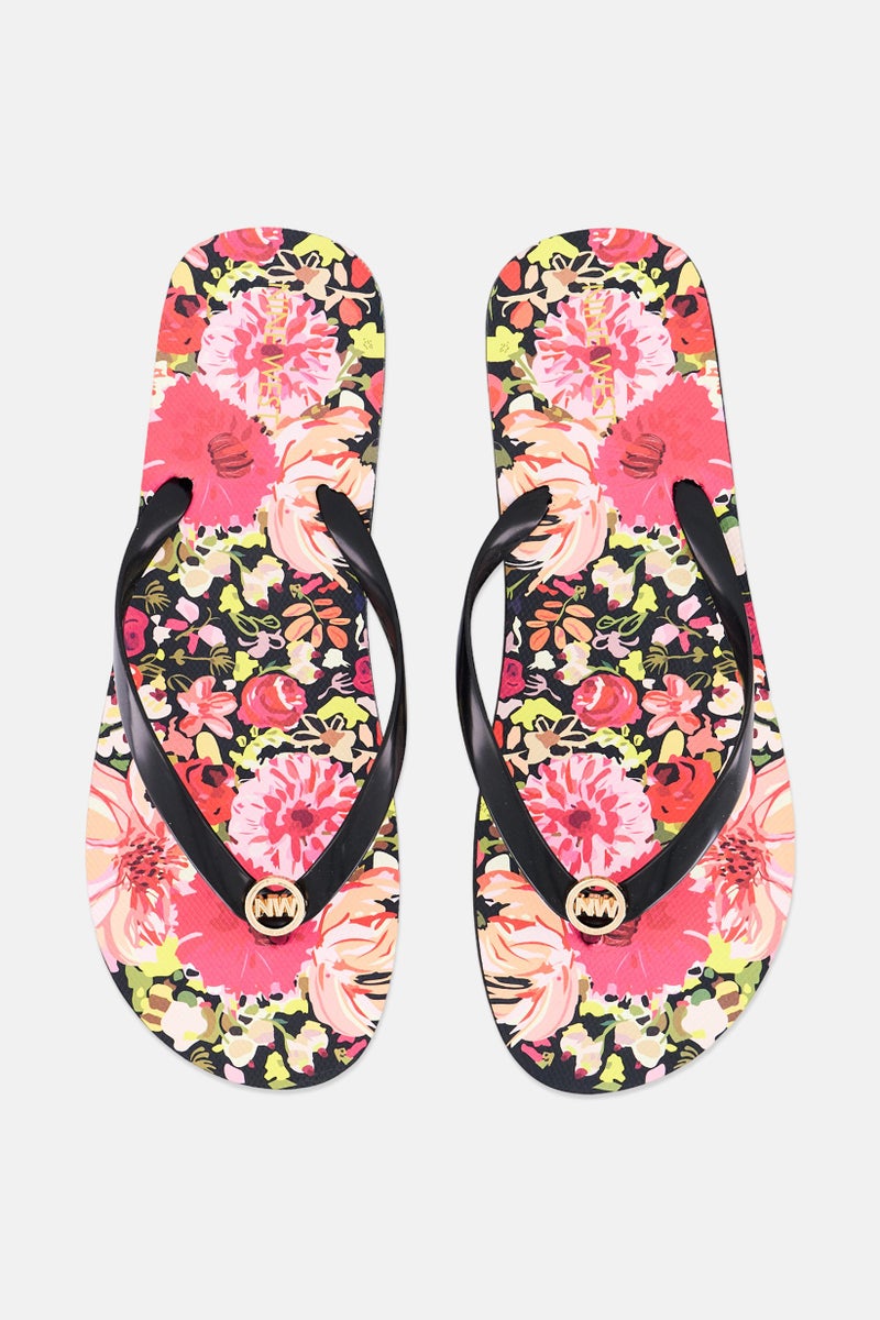 NINE WEST Women Logo Charm Slip On Slippers, Black  - Image 3