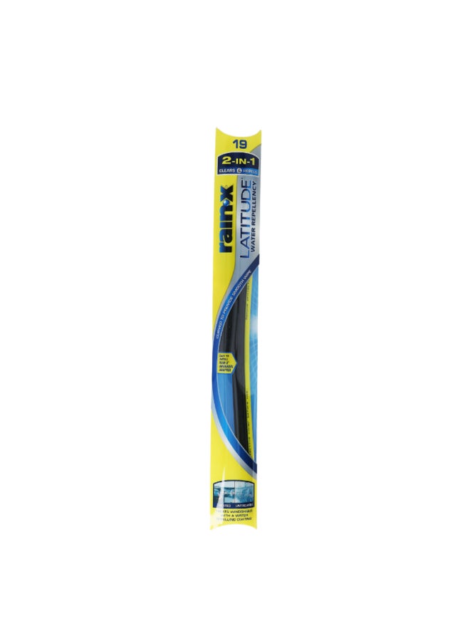 Rain-X Latitude Water Repellency 2-in-1 Car Wiper Blade Black 19 Inch 5079276-2 - Image 1