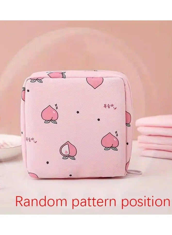 ORiTi Portable Storage Bag for Sanitary Naokin Pads Cartoon Waterproof Sanitary Napkim Storage Bag Girls Physiological Period Tampon Organizer Bag Mini Bag - WHITE - Image 2