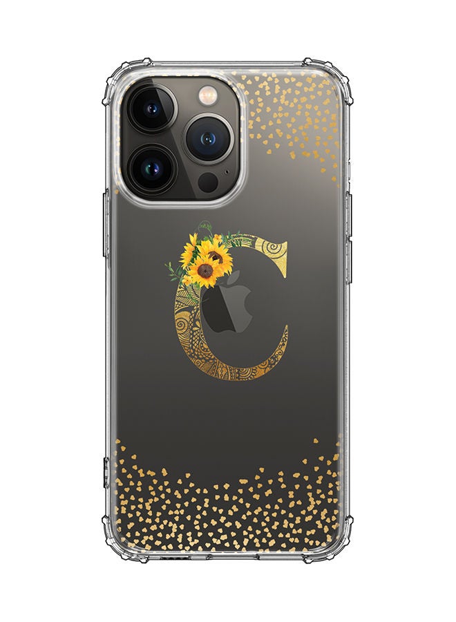 Stylizedd Monogram Design Classic Clear Cover for Apple iPhone 13 Pro Case Soft TPU Gel Thin Transparent Flexible Cover - C - Image 1