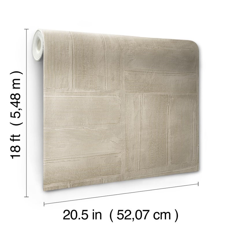 RoomMates Taupe Dimensional Square Plaster Peel and Stick Wallpaper, RMK12681PLW - Image 5