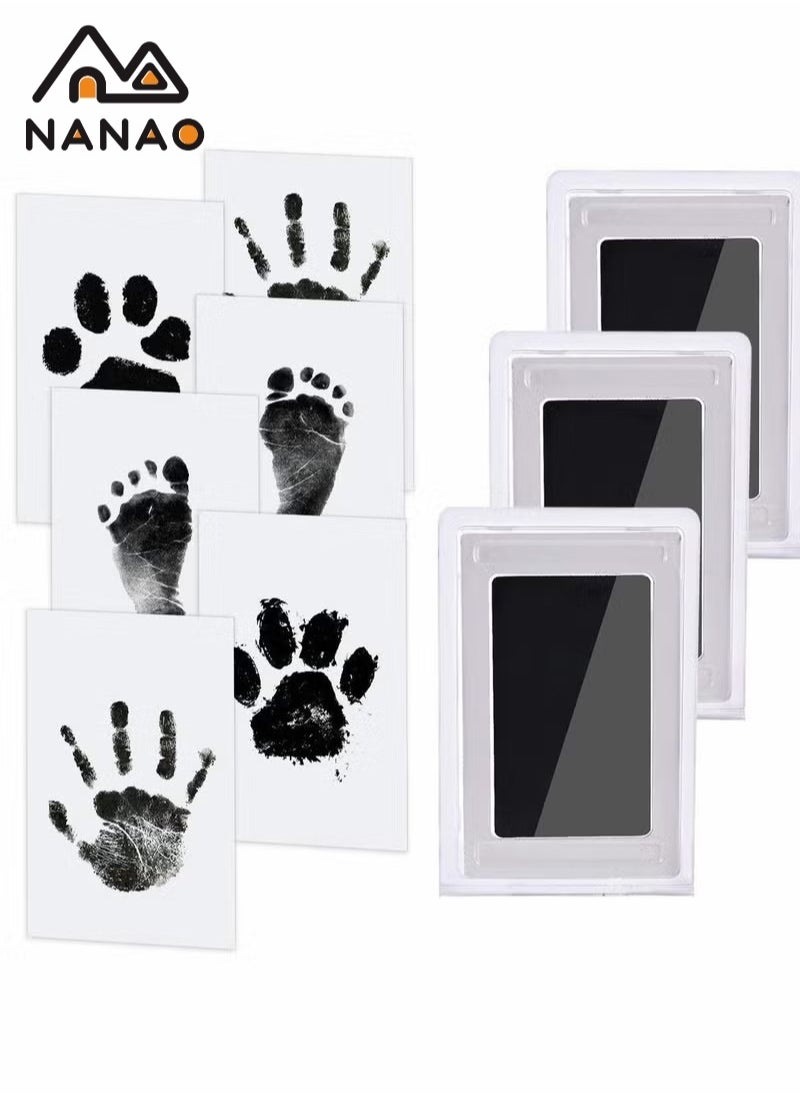 NANAO 2 Uses Newborn Baby Handprint or Footprint Kit with Included Safe Clean-Touch Ink Pad Footprint Photo (black)  - Image 1