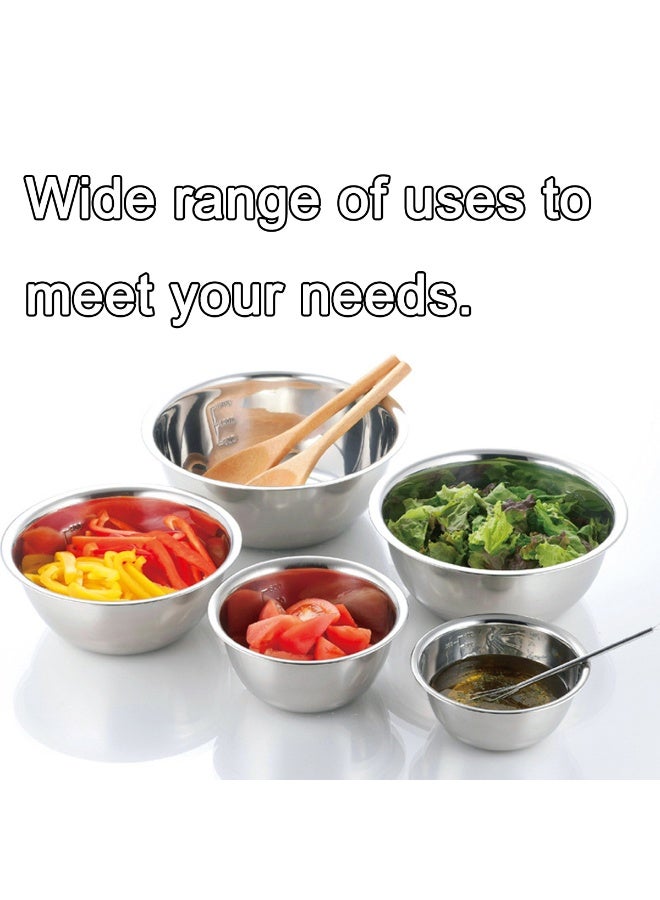 KINGMAZI Stainless Steel Mixing Bowls (Set of 5) Stainless Steel Mixing Bowl Set - Image 2