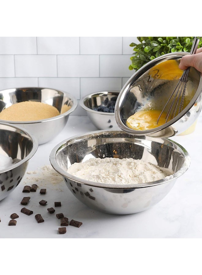 KINGMAZI Stainless Steel Mixing Bowls (Set of 5) Stainless Steel Mixing Bowl Set - Image 4