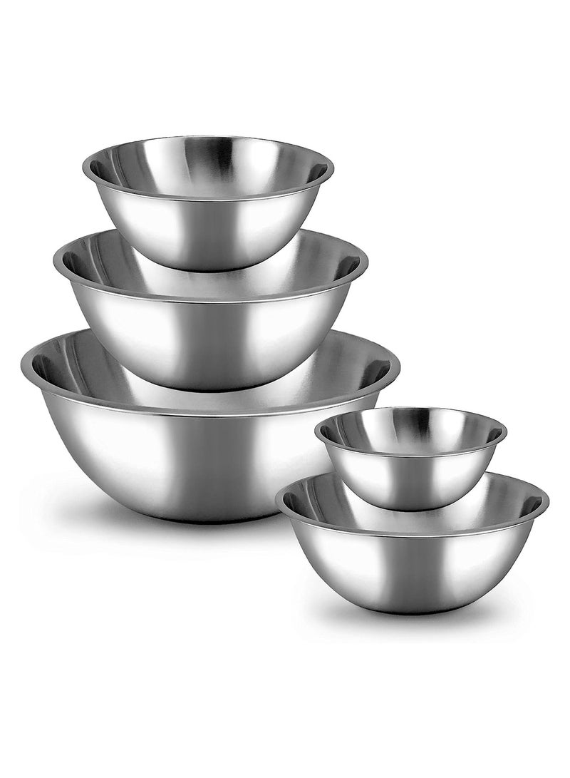 KINGMAZI Stainless Steel Mixing Bowls (Set of 5) Stainless Steel Mixing Bowl Set - Image 1
