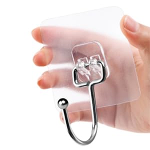 PAVITYAKSH Hook Hanger TRANSPERANT Transparent Bathrobe Hangers SelfAdhesive Wall Hooks Maximum 20 kg Large Strong Seamless Hooks for Bathroom Kitchen Living Room10pcs - Image 4
