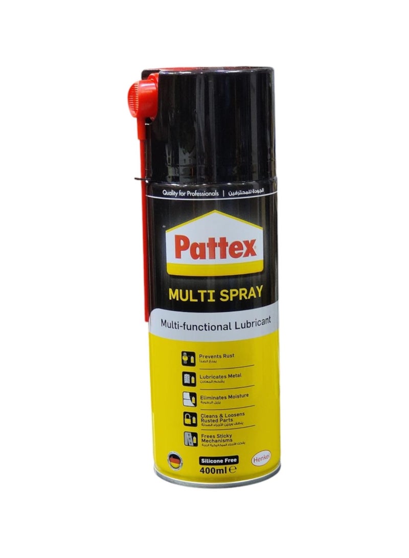 Pattex 400ml Multi Spray – Multi-Purpose Lubricant for Rust Prevention, Cleaning, & Loosening Mechanisms - Image 1