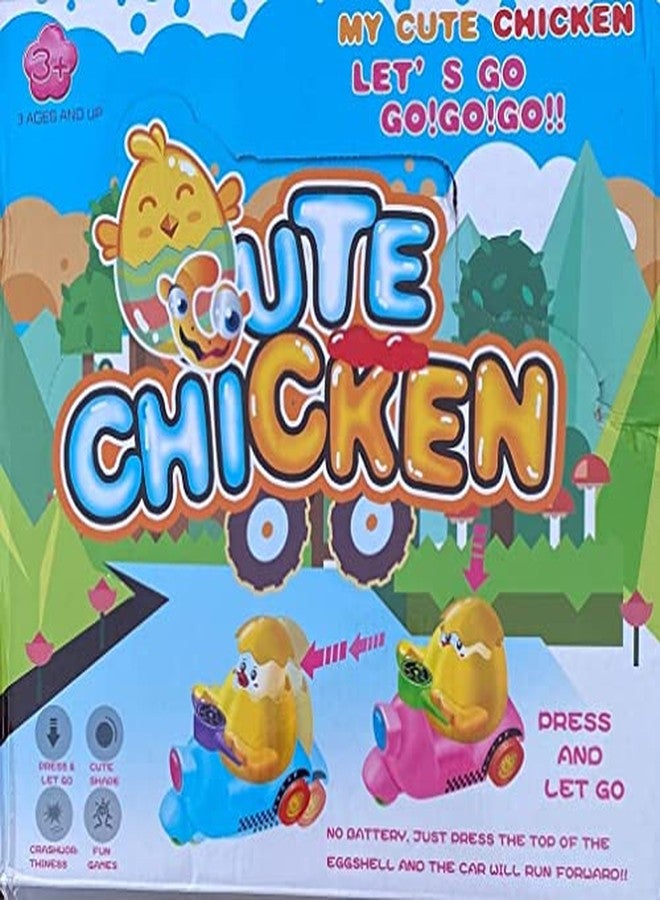 DISILA TRADERS Loving Cute Duck Toys/ Chicken Toys - Press and Go Friction Powered Toys. Pressure Car Play Toys for Kids (Random Colors and Design - Pack of 1)(Birthday Gift) - Image 2