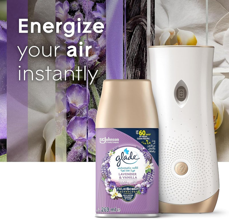 Glade Automatic Air Freshener Spray Refill with Lavender & Vanilla Scent, 269ml - Image 2