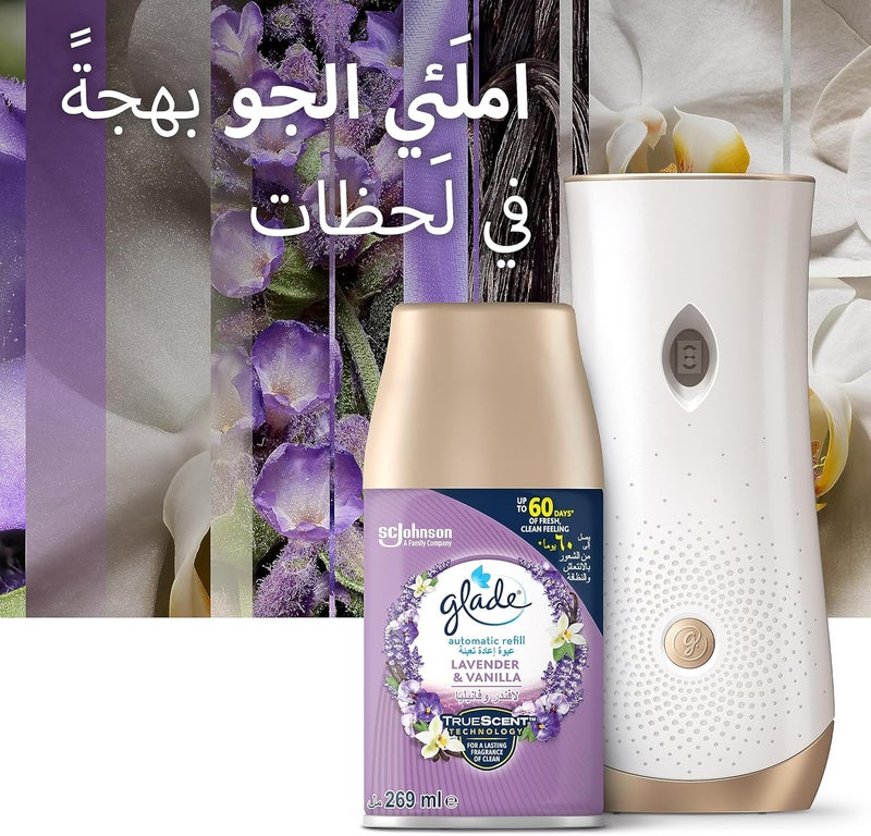 Glade Automatic Air Freshener Spray Refill with Lavender & Vanilla Scent, 269ml - Image 5