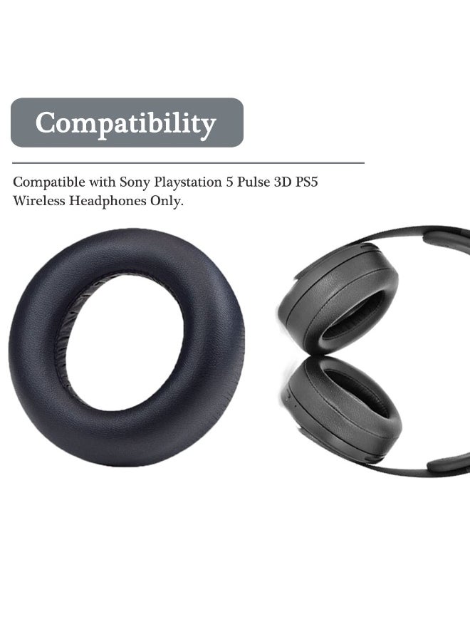 Generic 1pair Earpads Cushions Headphone Ear Pads for PS5 Pulse 3D Headset Noise Isolation Cushions Cover Earmuff Replacement (Leather Replacement Ear Pads)  - Image 3
