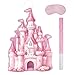 JOARHONAL Princess Castle Piata Watercolor Pink Castle Piata with Bat and Blindfold for Girls Kids Princess Themed Birthday Party Game Decorations 167x118x3 - Image 4