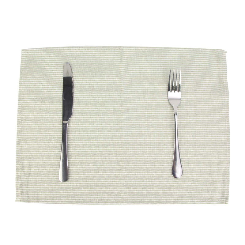 INFEI Narrow Striped Cotton Linen Blended Dinner Cloth Napkins - Set of 12 (40 x 30 cm) - for Events & Home Use (Green) - Image 5