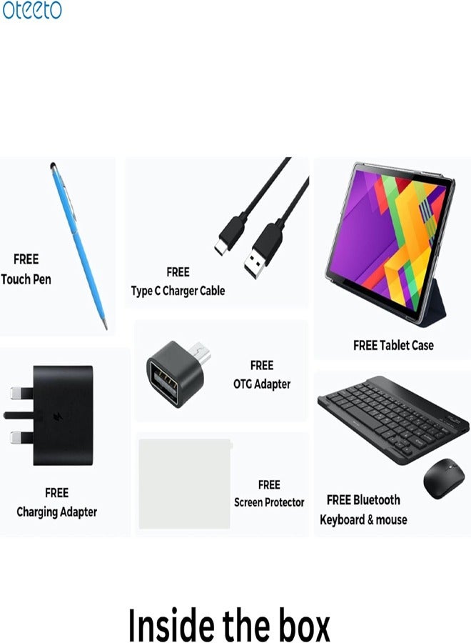 Oteeto TAB 10 PRO - 10.1" Android Tablet, 8GB RAM, 512GB ROM, 5G, Quad-Core, with Keyboard and Mouse