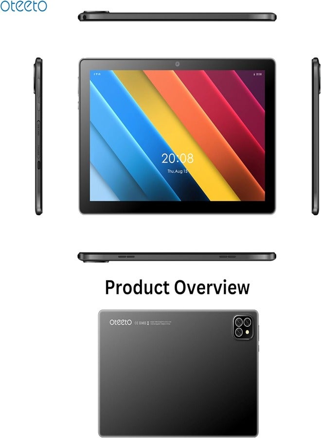 Oteeto TAB 10 PRO - 10.1" Android Tablet, 8GB RAM, 512GB ROM, 5G, Quad-Core, with Keyboard and Mouse