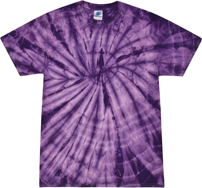 Colortone 100% Cotton Spider Tie Dye T-Shirt for Women and Men, 2X-Large, Spider Purple - Image 1