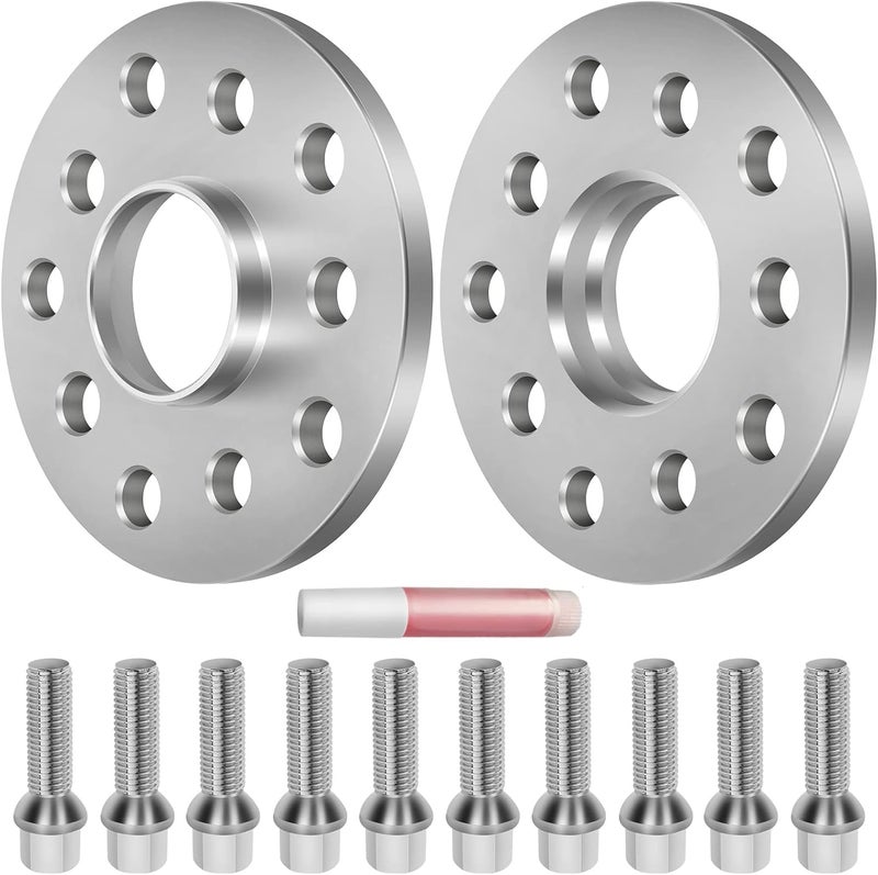 OCPTY 5x100 to 5x112 Wheel Adapters 10mm Hubcentric with 14x1.5 Studs - 2PCS - Image 1