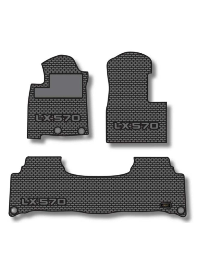  م م ذ ح م ش ﻦﻔﻳرد سجادات أرضية مطاطية داخلية لسيارة LX570 - متوافقة مع طفايات الحريق - Image 1