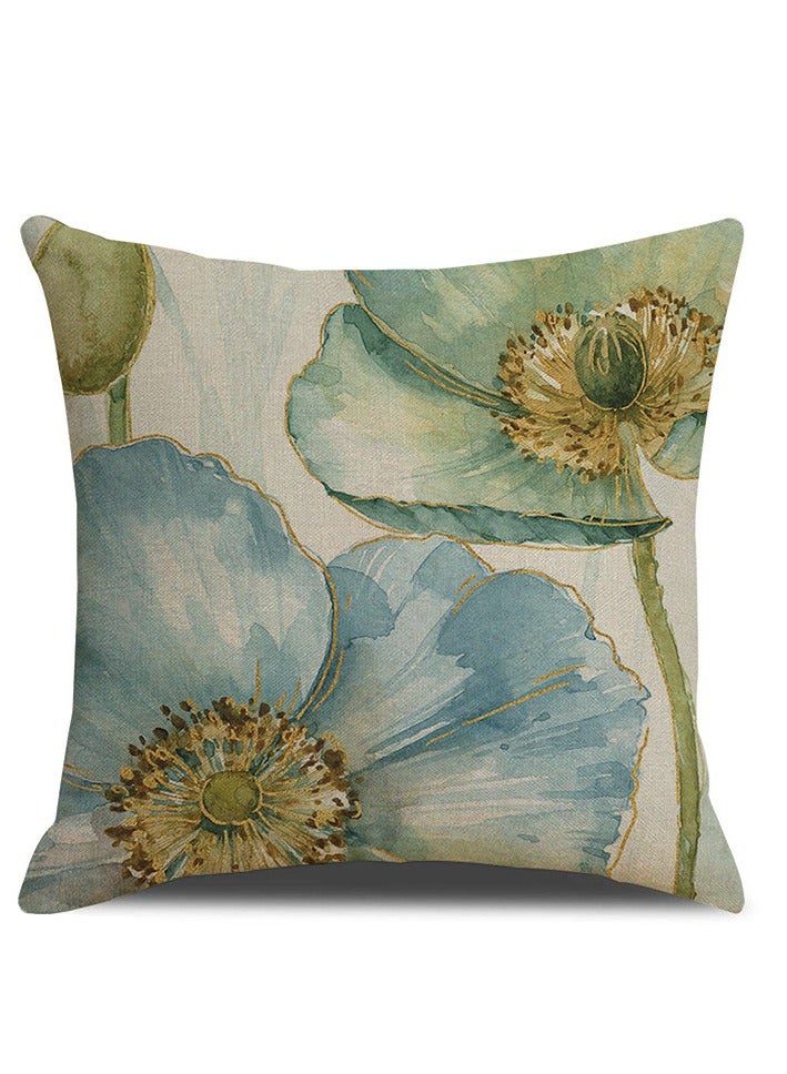 Decorative Throw Pillow Covers 18x18 inches Set of 4 Birds Butterfly and Plant Cushion Covers 45cm x 45cm Boho Linen Square Throw Pillow Cases for Living Room Sofa Couch Bed Pillowcases - Image 4