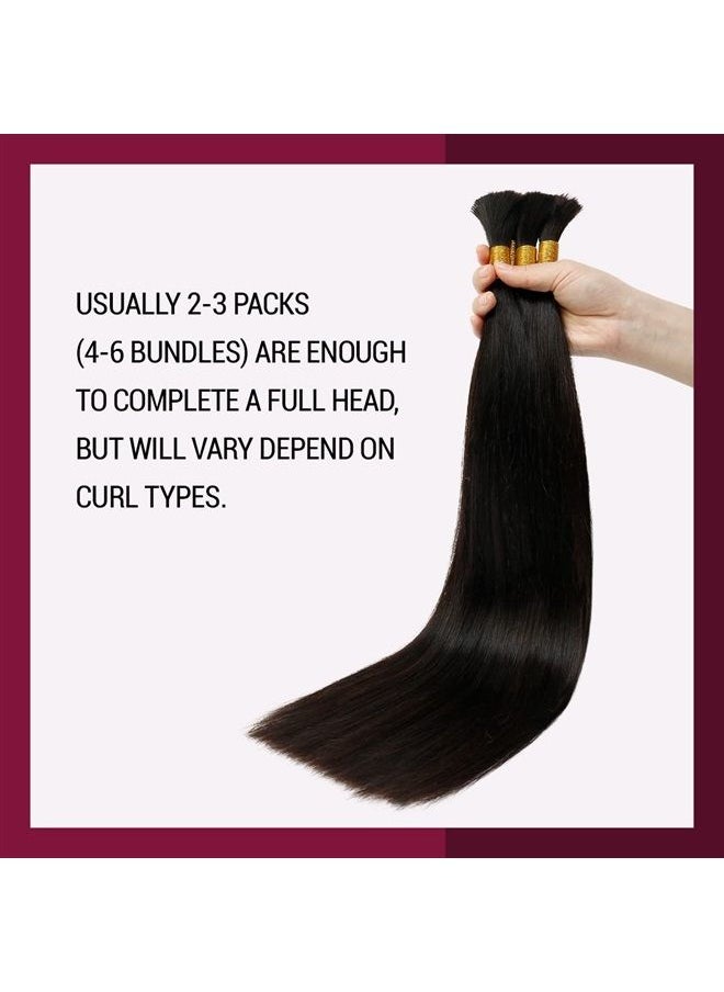 GLAM21USA - Starlet Micro Braiding Hair Human Bulk Hair Straight 20 Inch 100g (1Pack-2Bundles) Virgin Human Braiding Hair for Micro Braids Hair No Weft Human Hair Braids Extension (20 Inch (Pack of 1), Straight(N - Image 1