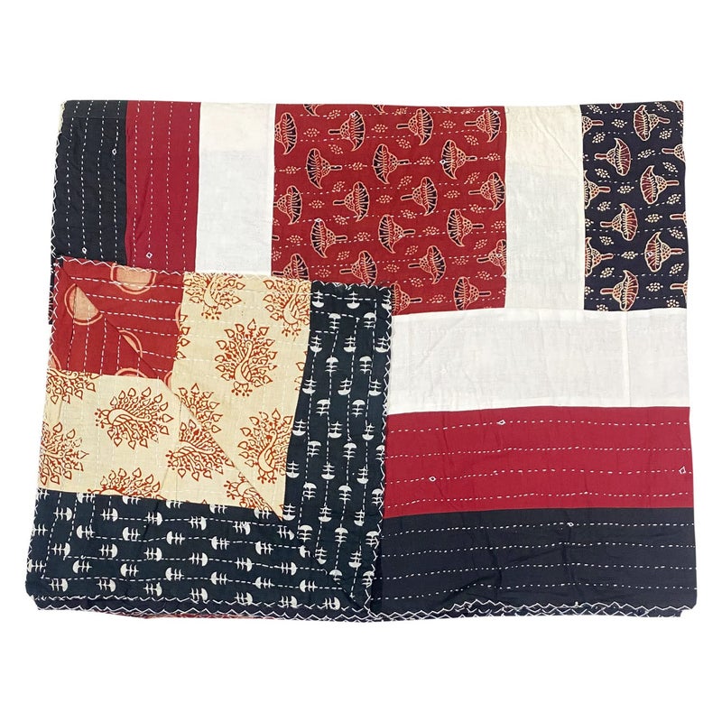 Garvi Gurjari Garvi Gurjari (A Gujarat Govt Enterprise Red and Black Cotton Patchwork Quilt - Image 3