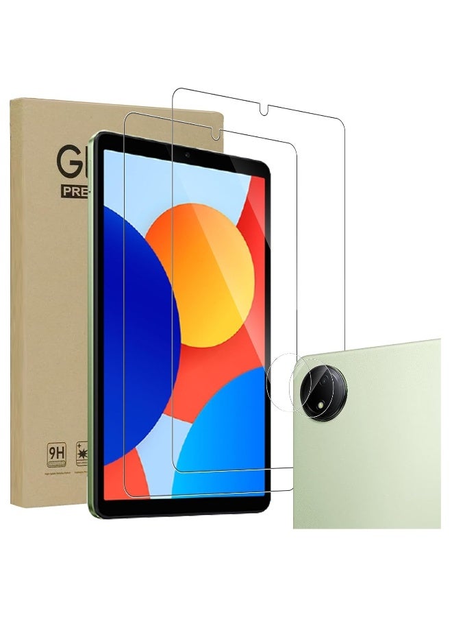【2+2 Pack】 Screen Protector Compatible with Xiaomi Redmi Pad SE 4G 8.7 inch 2024 + Camera Lens Protector, 9H Hardness Tempered Glass, Anti-Scratch, High Definition Transparent - Image 1