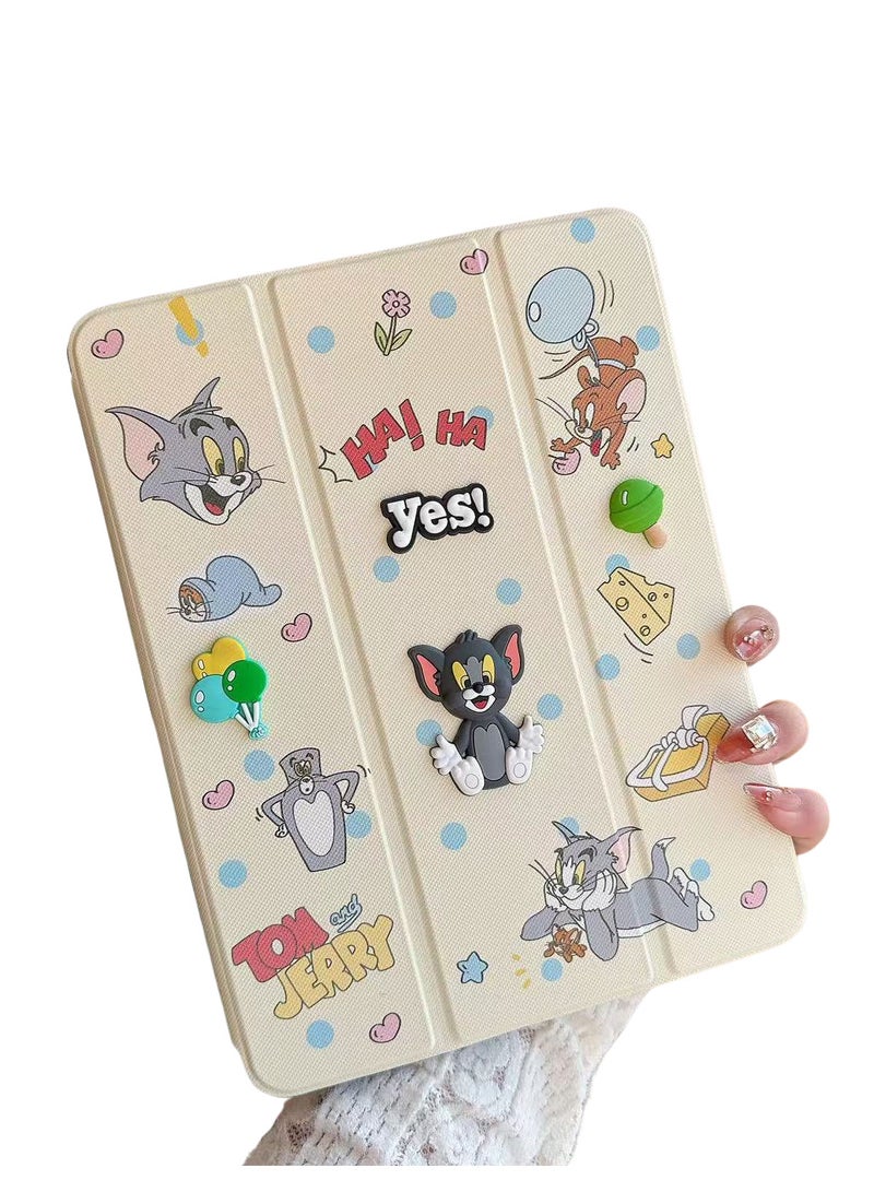 Cases Cartoon 3D Silicon Flip Cover For iPad 10th Generation 2022 A16-2025 10.9 Inch, iPad 10 Case Funda Case Model A2696,A2757,A2777 Cover with Pencil Holder For Kids