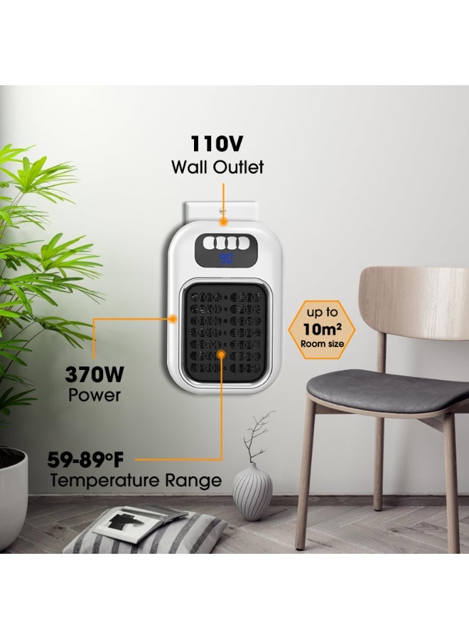 general Space Heater, Wall Outlet Electric Space Heater as Seen on TV with Timer, Led Display, Adjustable Thermostat, Compact for Office Dorm Room - Image 5