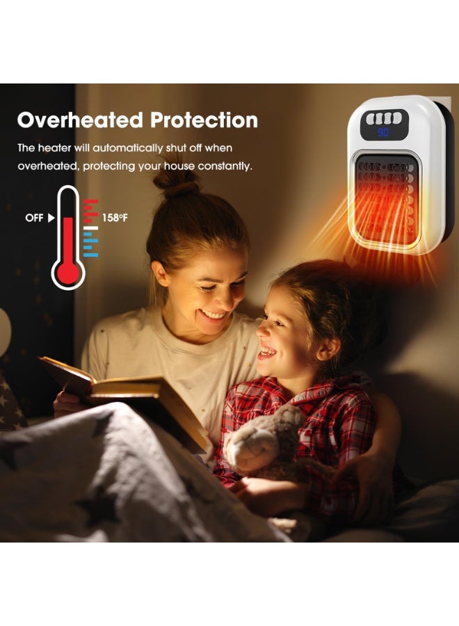 general Space Heater, Wall Outlet Electric Space Heater as Seen on TV with Timer, Led Display, Adjustable Thermostat, Compact for Office Dorm Room - Image 2