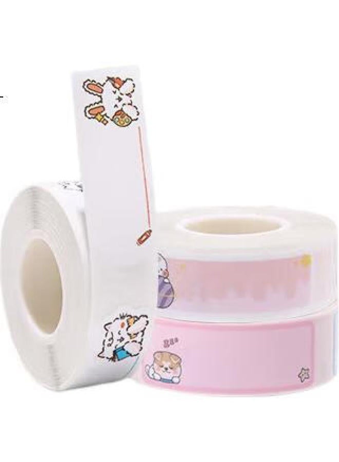 Jingchen B18 Printing Paper, Pet Label Paper, Kindergarten Name Stickers, White Labels, Colorful Waterproof And Tear-Resistant, Thermal Transfer Label Printer Paper, (18) 14*30-190 Sheets, Yellow - Image 1