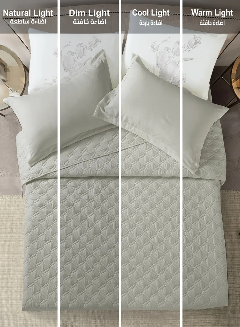 Donetella Quilt Set 6-Pcs King Size Bed Fits(200 X 200 Cm) Reversible Quilted Coverlet Set With Matching Fitted Sheet Pillowsham And Pillowcases,Ansonia
