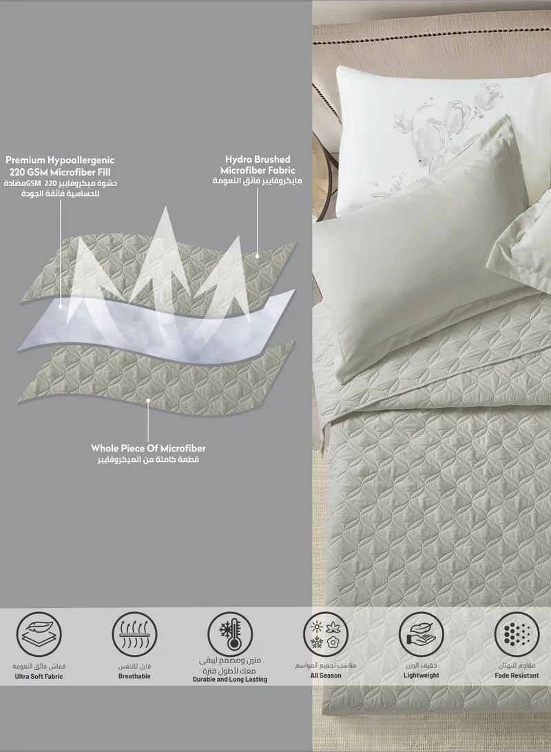 Donetella Quilt Set 6-Pcs King Size Bed Fits(200 X 200 Cm) Reversible Quilted Coverlet Set With Matching Fitted Sheet Pillowsham And Pillowcases,Ansonia