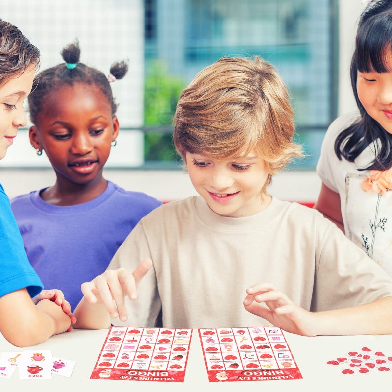 Jumlys Valentines Day Large Size Bingo Game Card for Kids/Adults, 32 Players - Valentine Game for Family/School Classroom/Large Group, Valentine Party Favor for Boys & Girls - Image 5