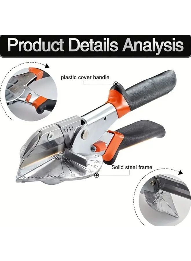 مقص زوايا من الجيل الثاني باللونين الأحمر والأسود، قابل للتعديل من ٤٥ إلى ١٣٥ درجة، ثقيل ومتين لقص المعادن يدويًا - Image 5