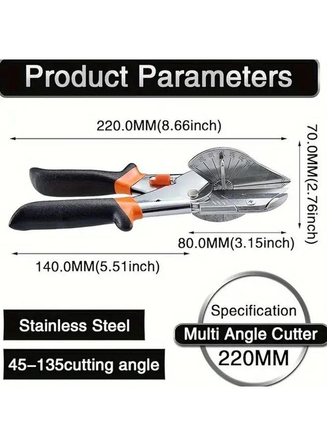 مقص زوايا من الجيل الثاني باللونين الأحمر والأسود، قابل للتعديل من ٤٥ إلى ١٣٥ درجة، ثقيل ومتين لقص المعادن يدويًا - Image 4